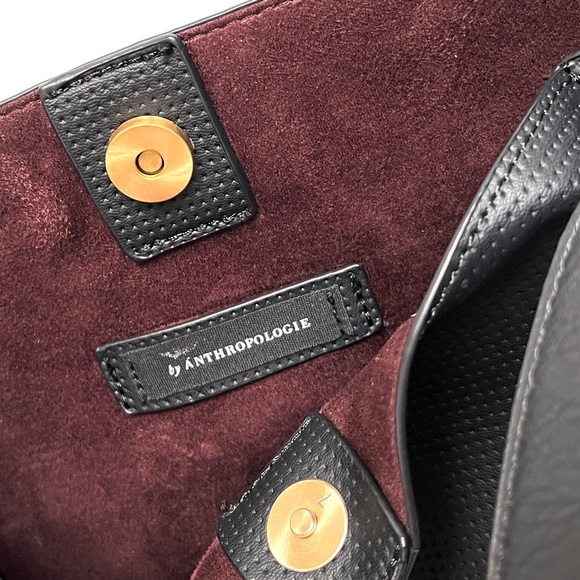 ✨ SOLD || NWOT New Anthropologie Tia Slouchy Bucket Bag in Black Vegan Leather - Picture 12 of 14